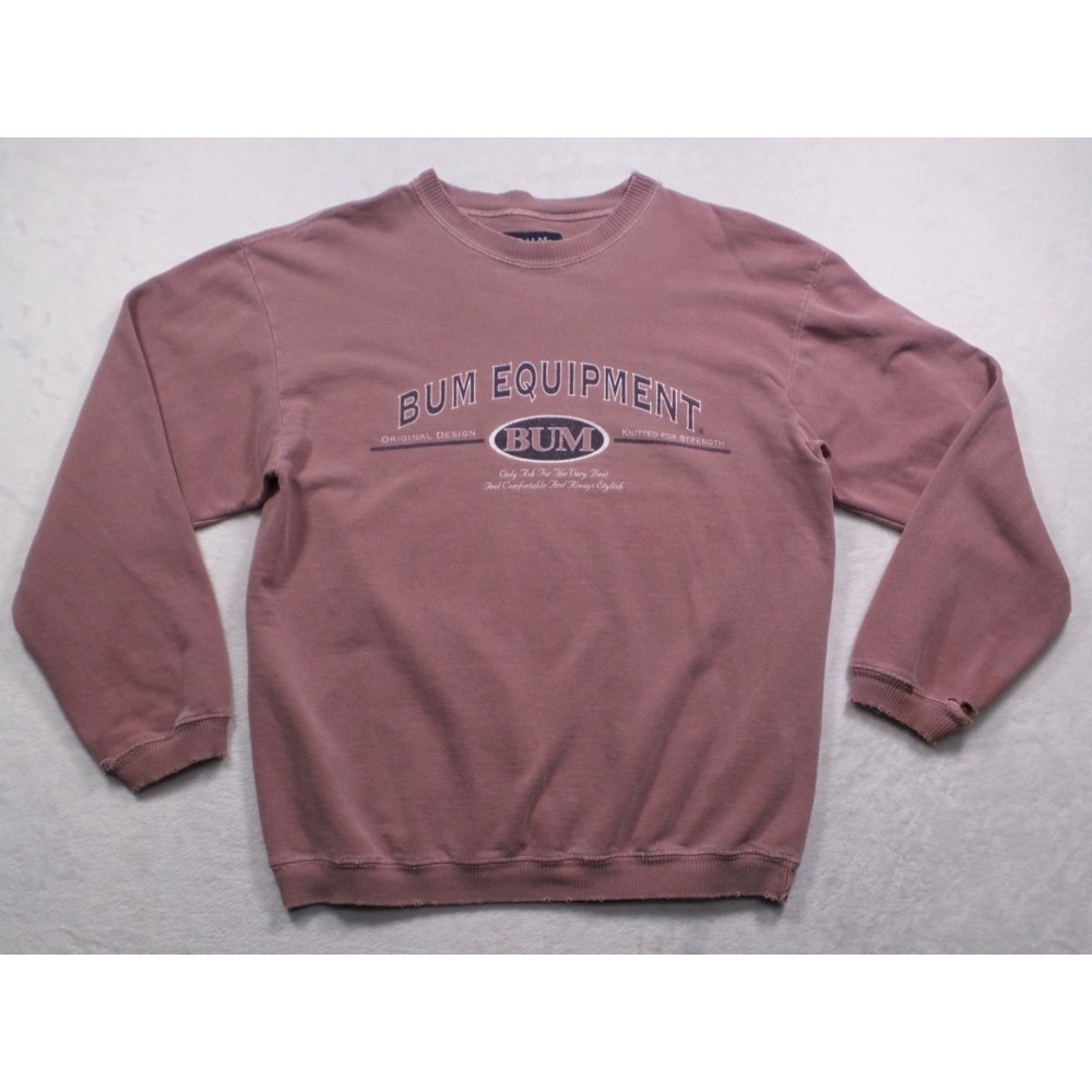 Vintage B.U.M. Equipment Sweatshirt‎ Womens Medium Pink Pullover Crew Worn